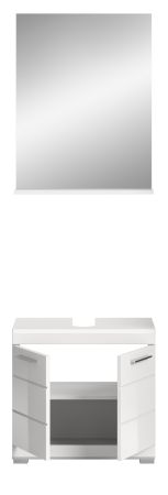 Badm�bel Set 2-teilig Shawn in wei� Hochglanz Badkombination 60 x 191 cm