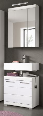 Badm�bel Set 2-teilig Shawn in wei� Hochglanz Badkombination 60 x 191 cm