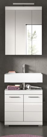 Badm�bel Set 2-teilig Shawn in wei� Hochglanz Badkombination 60 x 191 cm
