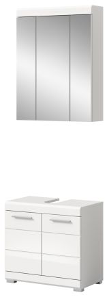 Badm�bel Set 2-teilig Shawn in wei� Hochglanz Badkombination 60 x 191 cm