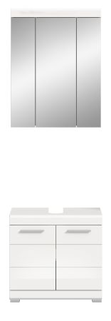 Badm�bel Set 2-teilig Shawn in wei� Hochglanz Badkombination 60 x 191 cm