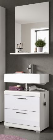 Badm�bel Set 2-teilig Shawn in wei� Hochglanz Badkombination 60 x 191 cm