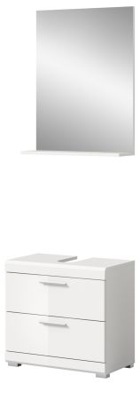 Badm�bel Set 2-teilig Shawn in wei� Hochglanz Badkombination 60 x 191 cm