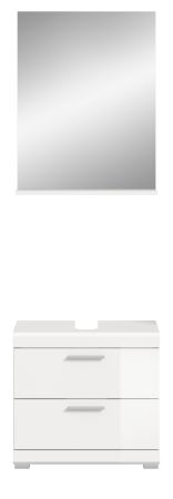 Badm�bel Set 2-teilig Shawn in wei� Hochglanz Badkombination 60 x 191 cm