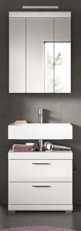 Badm�bel Set 2-teilig Shawn in wei� Hochglanz Badkombination 60 x 191 cm