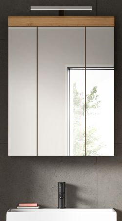 Badezimmer Spiegelschrank Shawn in Artisan Eiche Badschrank 3-t�rig 60 x 79 cm