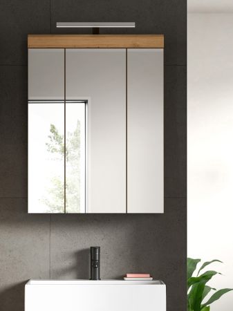 Badezimmer Spiegelschrank Shawn in Artisan Eiche Badschrank 3-t�rig 60 x 79 cm