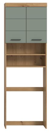 Waschmaschinenschrank Shawn in Salbei und Artisan Eiche Waschmaschinen �berbau 63 x 191 cm