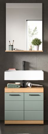 Badm�bel Set 2-teilig Shawn in Salbei und Artisan Eiche Badkombination 60 x 191 cm