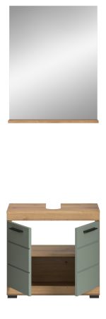 Badm�bel Set 2-teilig Shawn in Salbei und Artisan Eiche Badkombination 60 x 191 cm