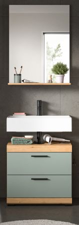 Badm�bel Set 2-teilig Shawn in Salbei und Artisan Eiche Badkombination 60 x 191 cm