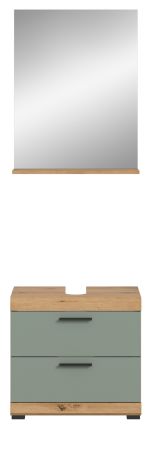Badm�bel Set 2-teilig Shawn in Salbei und Artisan Eiche Badkombination 60 x 191 cm