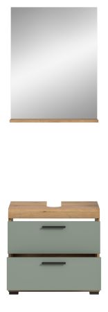 Badm�bel Set 2-teilig Shawn in Salbei und Artisan Eiche Badkombination 60 x 191 cm