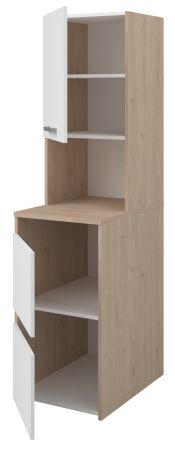 Waschmaschinenschrank Laundry4 in wei� und Jackson Eiche Set 3-teilig 175 x 184 cm