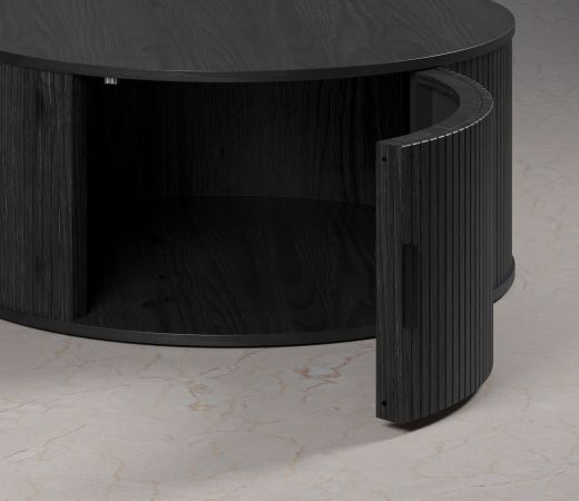 Couchtisch Torus in Esche schwarz Beistelltisch rund 80 cm