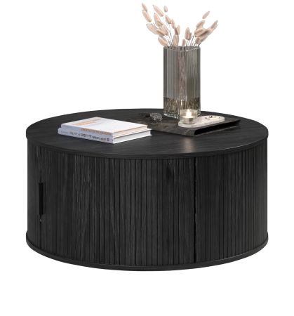 Couchtisch Torus in Esche schwarz Beistelltisch rund 80 cm