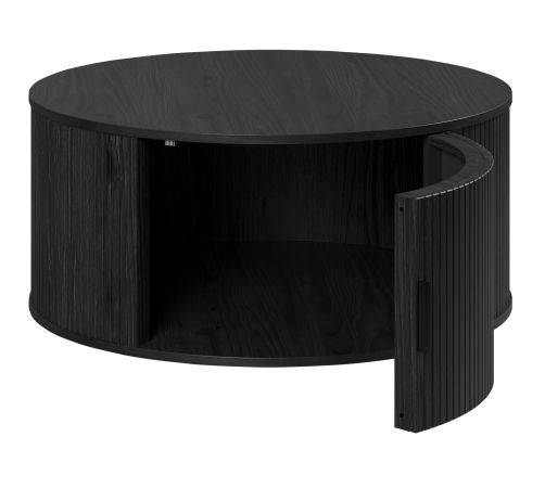 Couchtisch Torus in Esche schwarz Beistelltisch rund 80 cm