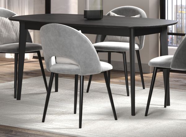 Esstisch Torus in Esche schwarz K�chentisch 160 x 90 cm