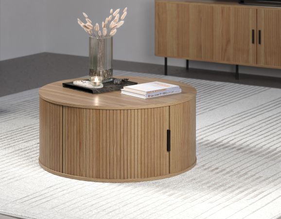 Couchtisch Torus in Eiche Beistelltisch rund 80 cm