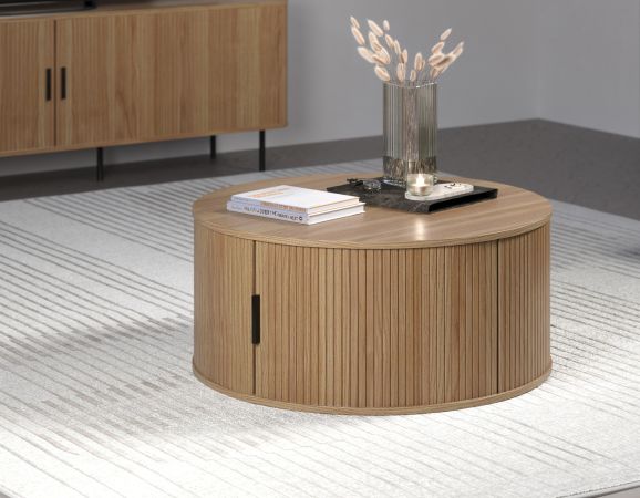Couchtisch Torus in Eiche Beistelltisch rund 80 cm