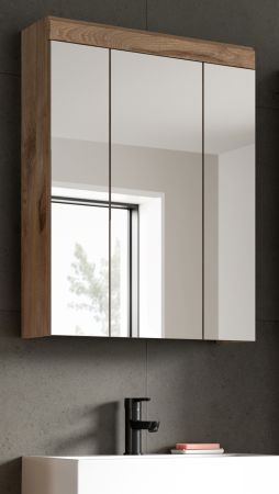 Badezimmer Spiegelschrank Willow in Nox Eiche Badschrank 3-t�rig 60 x 79 cm