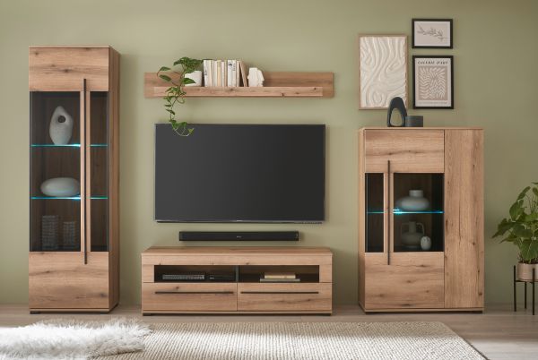 TV-Lowboard Design-D in Evoke Eiche TV Unterteil 140 cm, mit Soft-Close