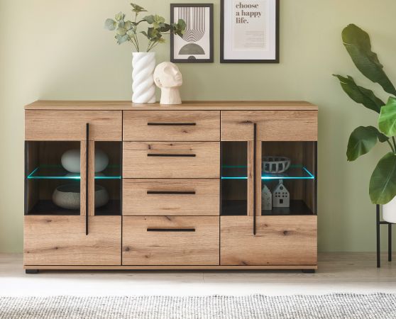 Sideboard Design-D in Evoke Eiche Kommode 150 cm, mit Soft-Close