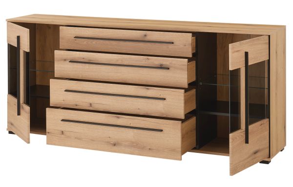 Sideboard Design-D in Evoke Eiche Kommode 200 cm, mit Soft-Close