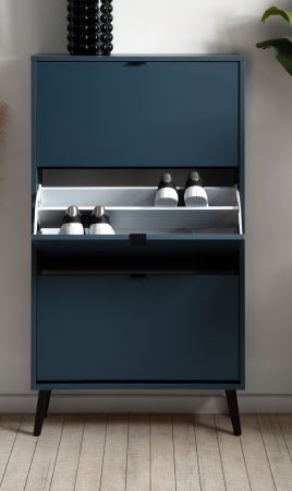 Schuhschrank Aldan in Blau, Schuhkipper 70 x 125 cm