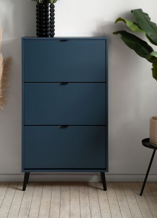 Schuhschrank Aldan in Blau, Schuhkipper 70 x 125 cm
