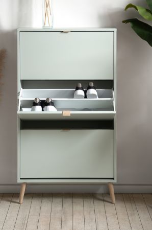 Schuhschrank Aldan Pastellgr�n Schuhkipper 70 x 125 cm
