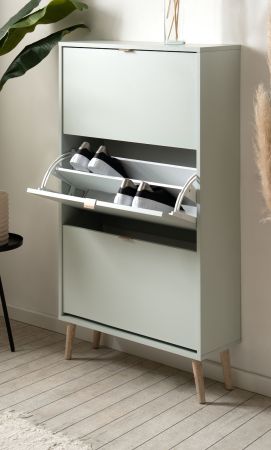 Schuhschrank Aldan Pastellgr�n Schuhkipper 70 x 125 cm