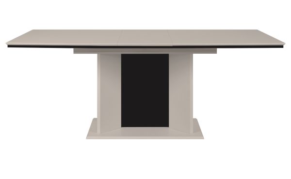 Esstisch Brebbia in sand und schwarz S�ulentisch ausziehbar 160 / 200 x 90 cm