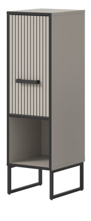 Badezimmer Kommode Scana in sand und schwarz Badkommode 30 x 101 cm, Soft-Close