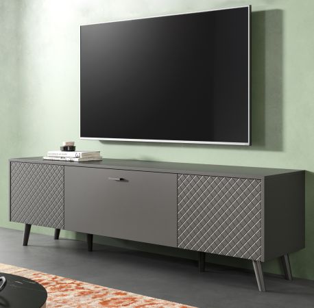 TV-Lowboard Madea in grau matt TV Unterteil 185 x 55 cm