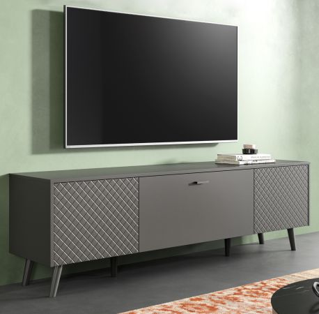 TV-Lowboard Madea in grau matt TV Unterteil 185 x 55 cm