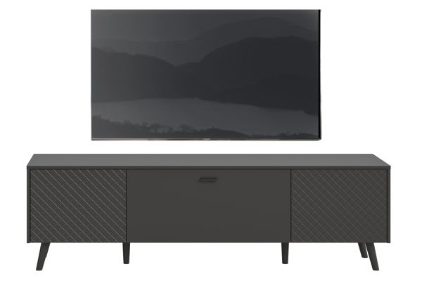 TV-Lowboard Madea in grau matt TV Unterteil 185 x 55 cm