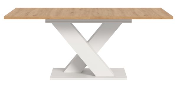 Esstisch Home-X in Artisan Eiche und wei� Tisch ausziehbar 150 - 190 cm