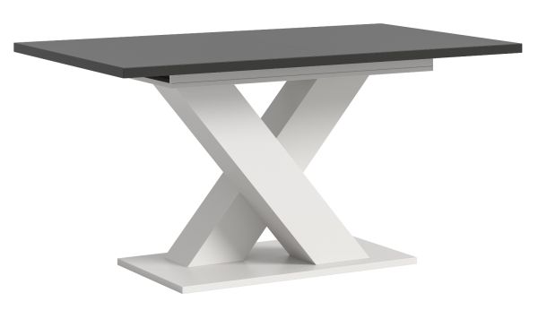 Esstisch Home-X in grau und wei� Tisch ausziehbar 150 - 190 cm