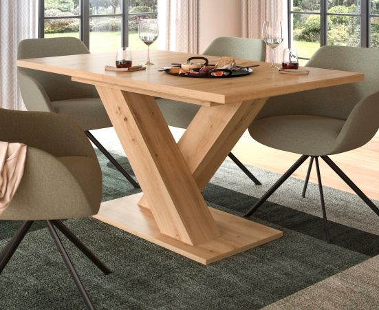 Esstisch Home-X in Artisan Eiche Tisch ausziehbar 150 - 190 cm
