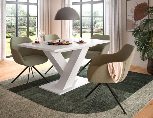 Esstisch Home-X in wei� Tisch ausziehbar 150 - 190 cm