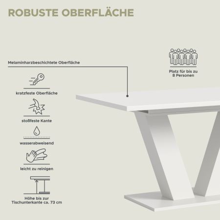 Esstisch Home-X in wei� Tisch ausziehbar 150 - 190 cm
