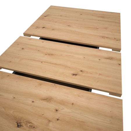 Esstisch Home-X in Artisan Eiche und wei� Tisch ausziehbar 150 - 190 cm
