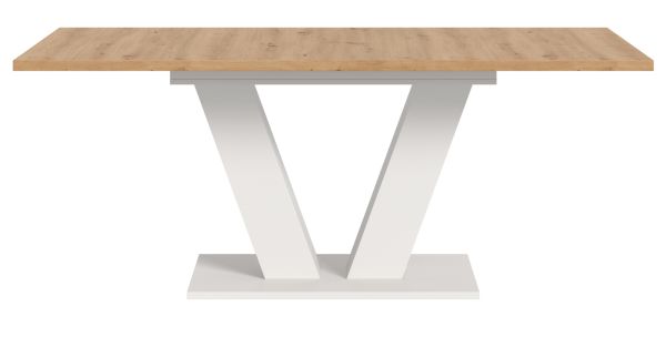 Esstisch Home-X in Artisan Eiche und wei� Tisch ausziehbar 150 - 190 cm