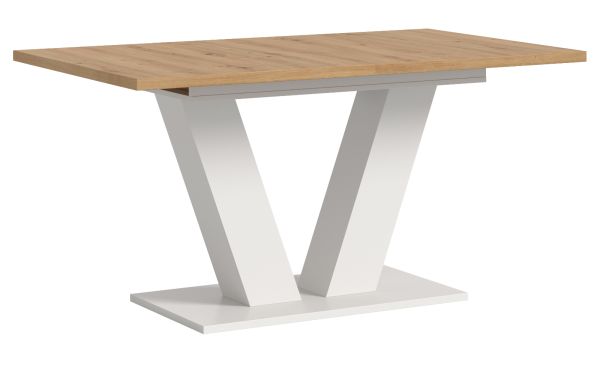 Esstisch Home-X in Artisan Eiche und wei� Tisch ausziehbar 150 - 190 cm