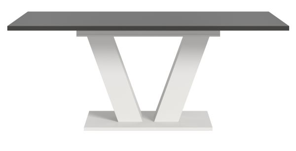 Esstisch Home-X in grau und wei� Tisch ausziehbar 150 - 190 cm