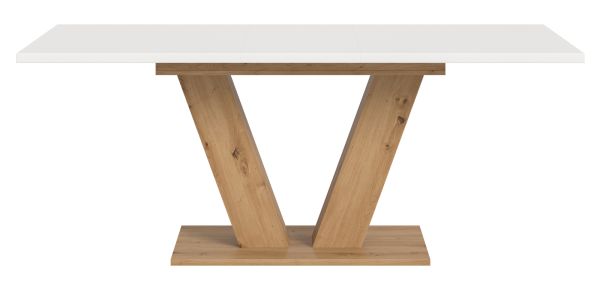 Esstisch Home-X in wei� und Artisan Eiche Tisch ausziehbar 150 - 190 cm