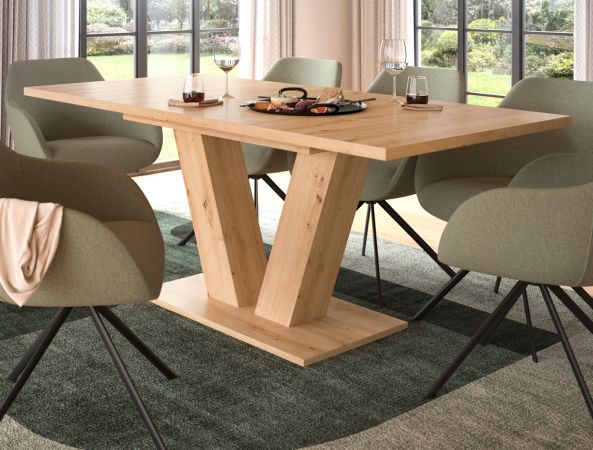 Esstisch Home-X in Artisan Eiche Tisch ausziehbar 150 - 190 cm
