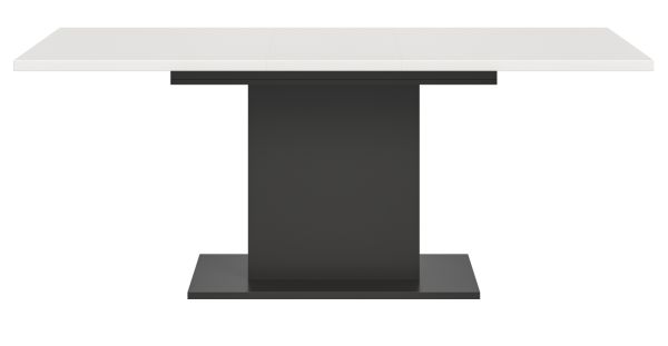 Esstisch Home-X in wei� und grau S�ulentisch ausziehbar 150 - 190 cm