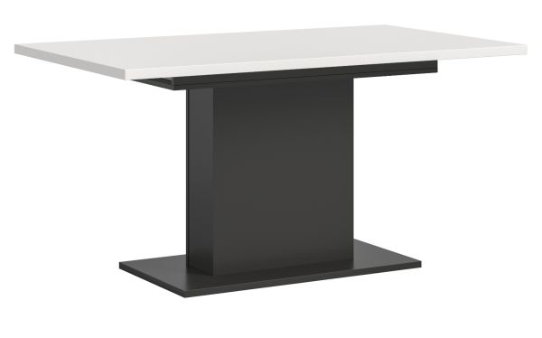 Esstisch Home-X in wei� und grau S�ulentisch ausziehbar 150 - 190 cm